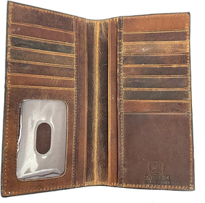 Load image into Gallery viewer, Twisted X Checkbook ~ Orange - Henderson&#39;s Western Store