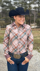 Rosewood Herringbone Easy Care Button Up - Henderson's Western Store