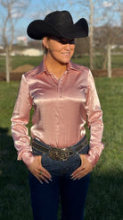 Satin Pullover Button Up by Cowgirl Tuff ~ Pink Champagne - Henderson's Western Store