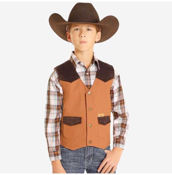 Powder River Outfitters Boys' Corduroy Vest - Henderson's Western Store