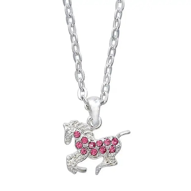 Horses Head Necklace ~ Prancing Pony ~ Pink - Henderson's Western Store