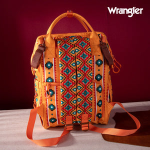Load image into Gallery viewer, Wrangler Aztec Printed Callie Backpack ~ Orange - Henderson&#39;s Western Store