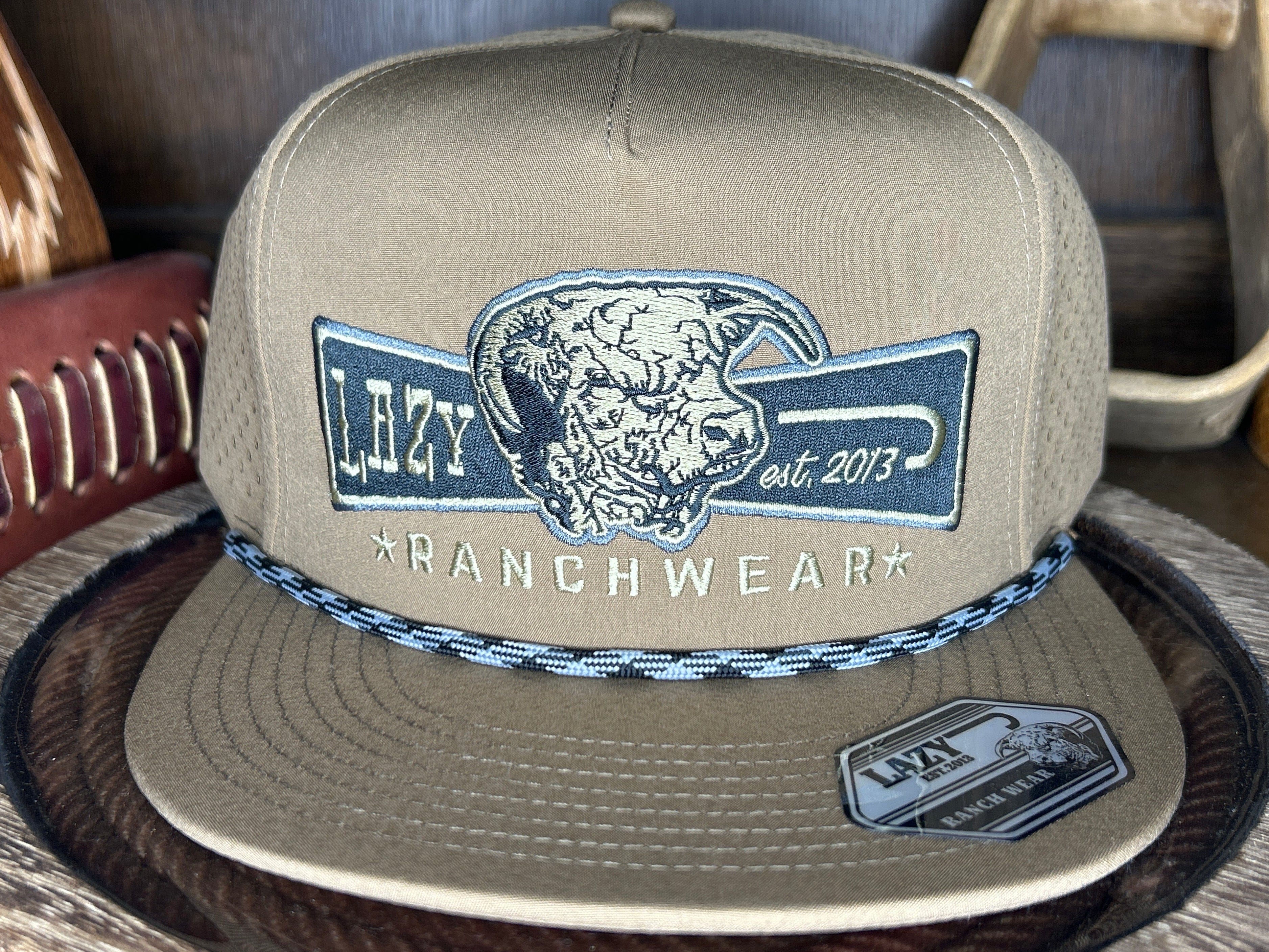 Lazy J Ranch ~ Tan Diamond Banner Performance Cap - Henderson's Western Store