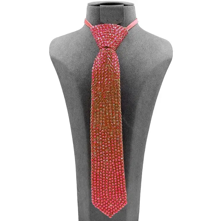 Dazzling Rhinestone Adjustable Neck Tie ~ Red - Henderson's Western Store