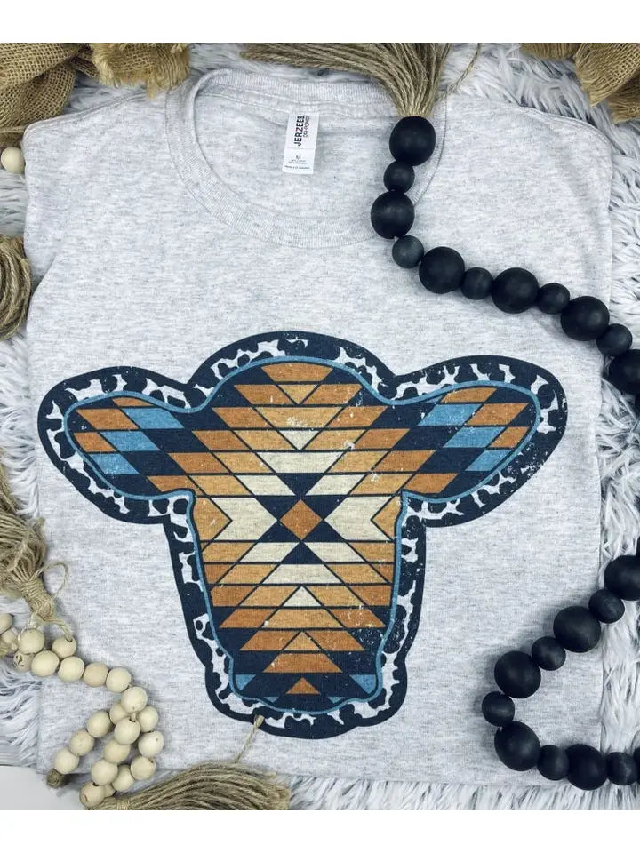 Aztec Cow Tee - Henderson's Western Store