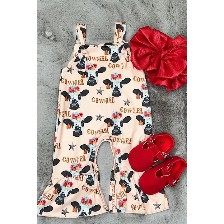 Cowgirl" Cow Printed Romper - Henderson's Western Store