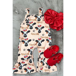 Load image into Gallery viewer, Cowgirl&quot; Cow Printed Romper - Henderson&#39;s Western Store