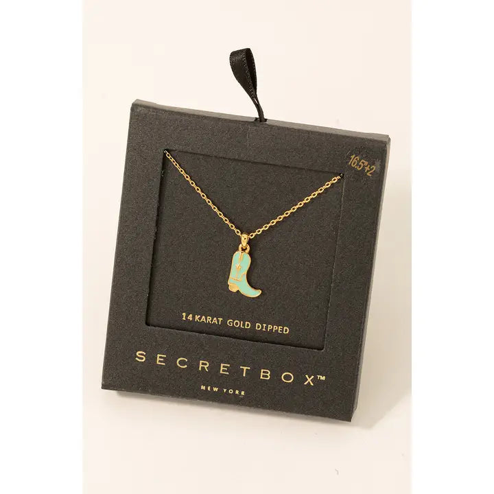 Secret Box Charm Necklace ~ Boot - Henderson's Western Store