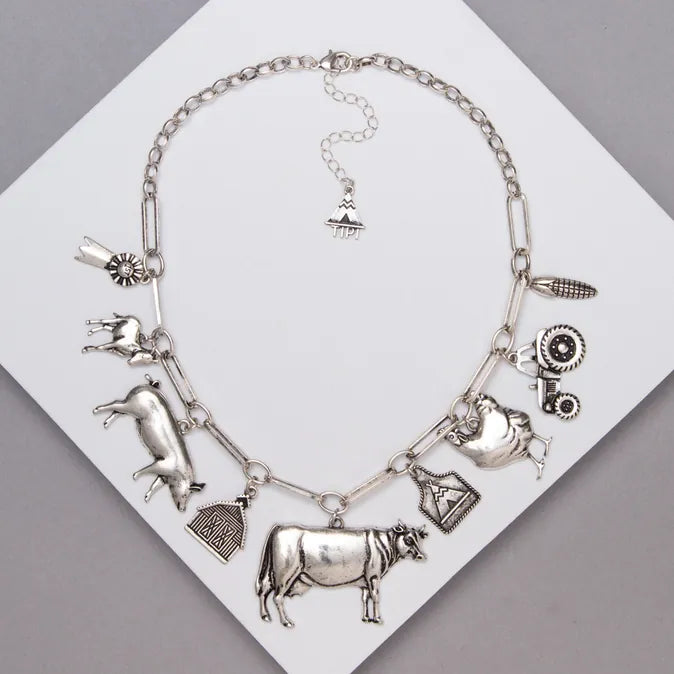 Western Farm Theme Charm Necklace - Henderson's Western Store