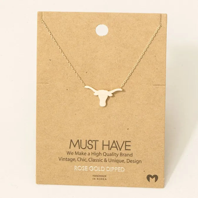 Dainty Bull Head Necklace - Henderson's Western Store