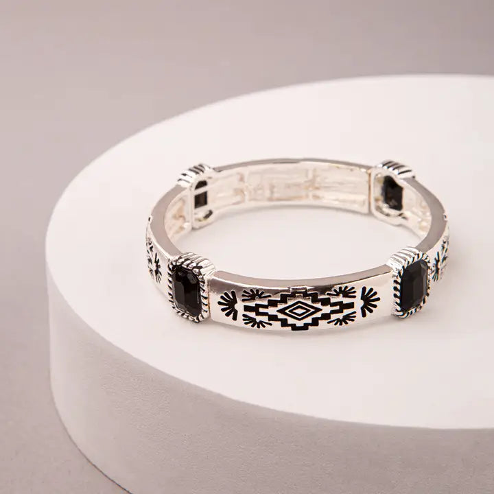 Western Aztec Jeweled Pictograph Bracelet - Henderson's Western Store