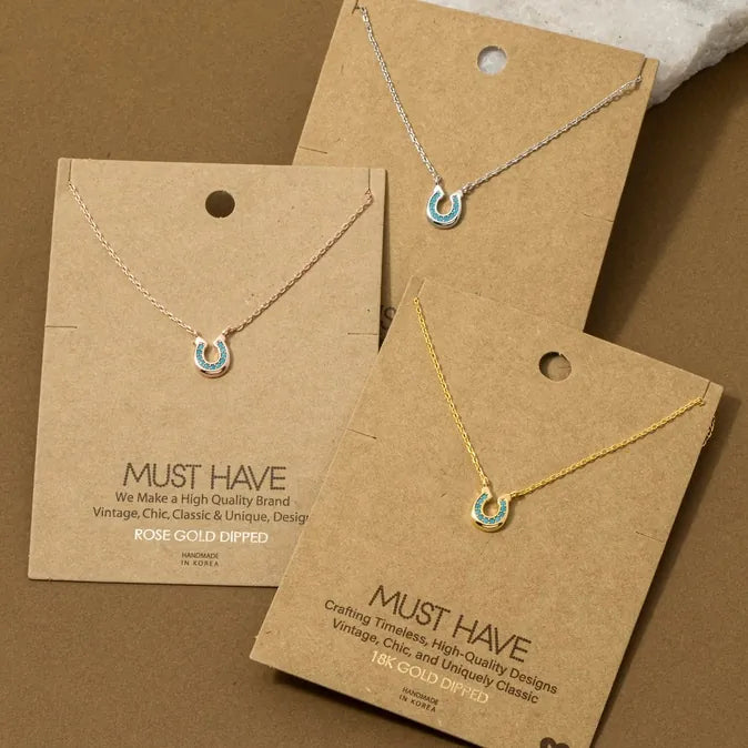 Dainty Rose Gold Horseshoe Pendant - Henderson's Western Store