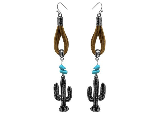 Western Cactus Dangle Earrings - Henderson's Western Store