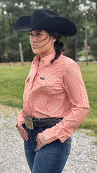 Aria Performance Shirt by Wrangler ~Orange - Henderson's Western Store