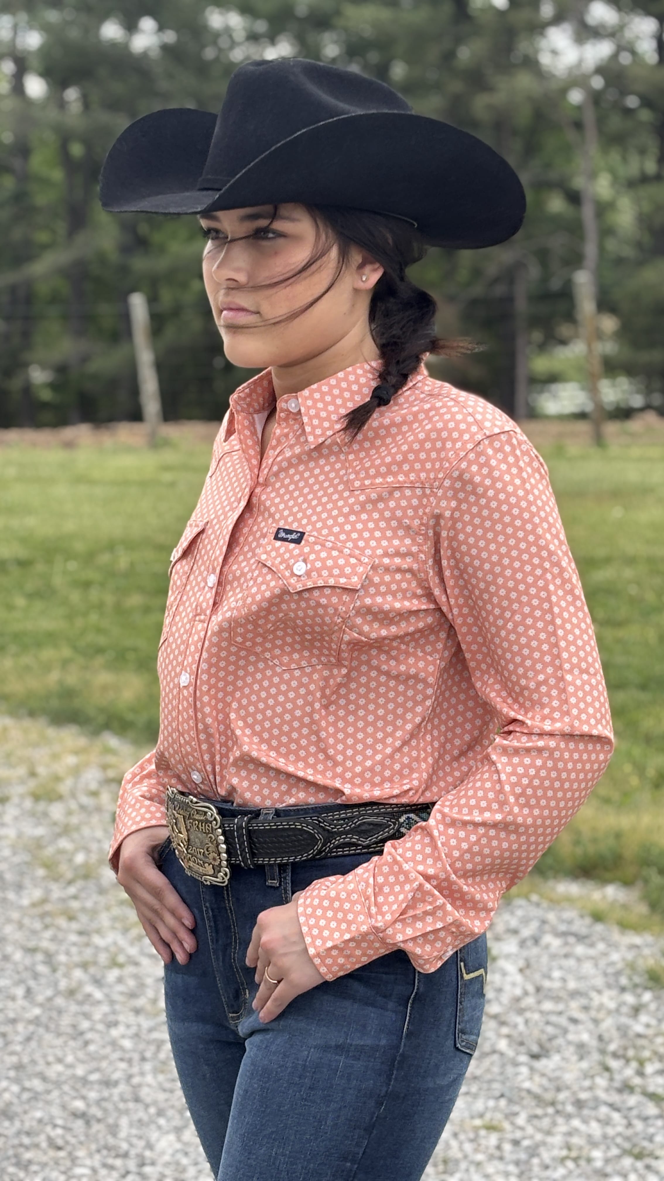 Aria Performance Shirt by Wrangler ~Orange - Henderson's Western Store
