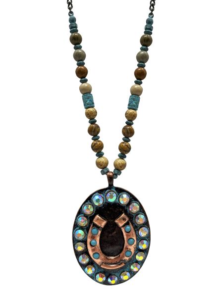 Horse Shoe Copper Pendant Necklace - Henderson's Western Store
