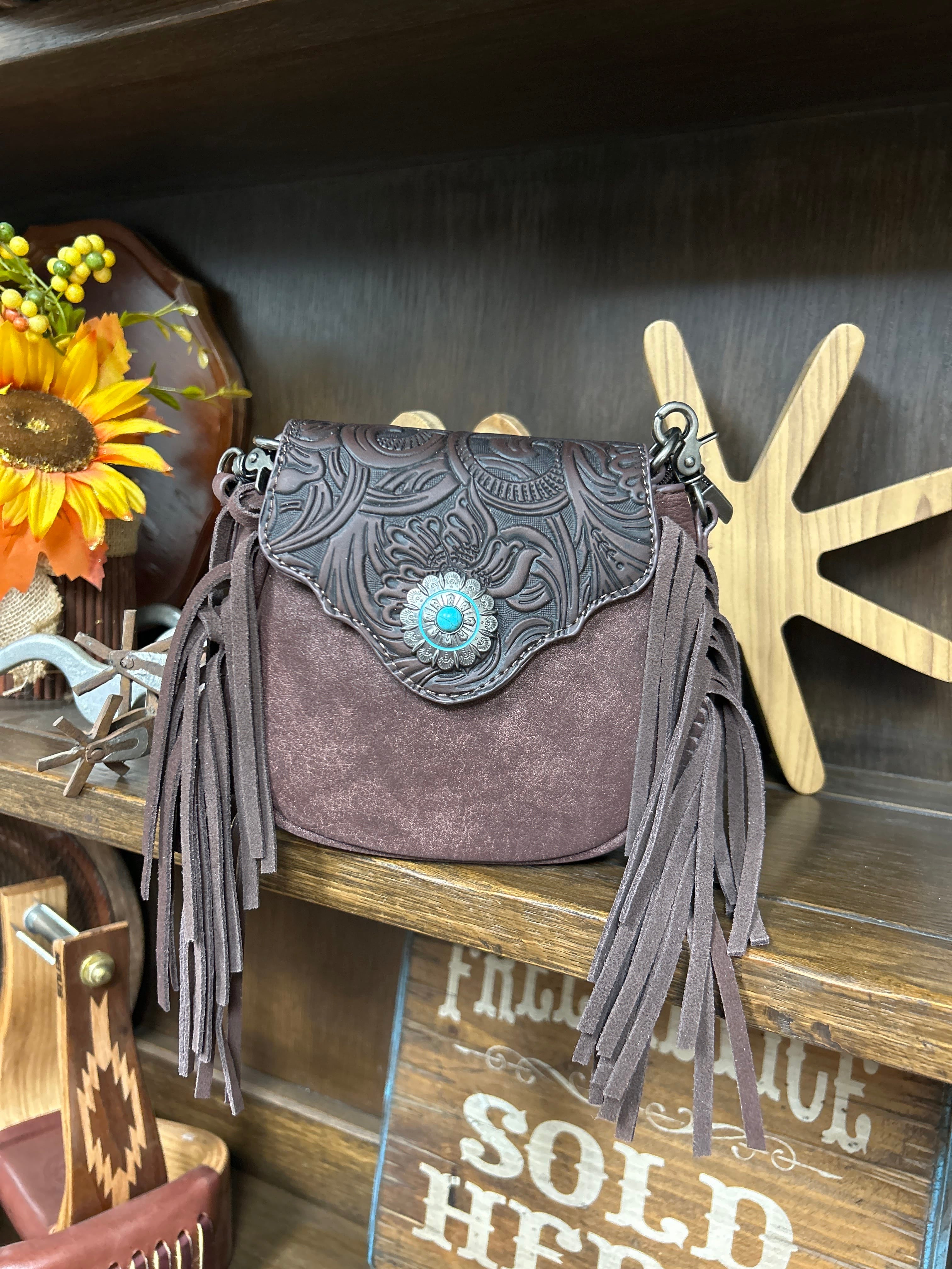 MW Embossed Fringe Mini Crossbody - Henderson's Western Store