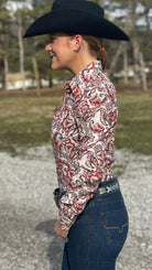 RHC Easy Care Show Shirt ~ Cream Paisley - Henderson's Western Store