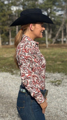 RHC Easy Care Show Shirt ~ Cream Paisley - Henderson's Western Store