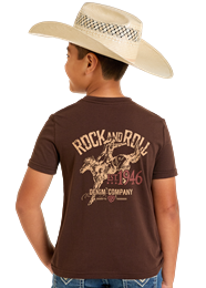 Boy's Graphic Tee by Rock & Roll ~ Brown - Henderson's Western Store
