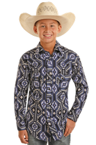 Boy's Aztec Print by Rock & Roll ~ Blue - Henderson's Western Store