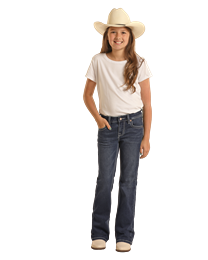 Girl's Aztec Embroidered Jeans by Rock & Roll - Henderson's Western Store