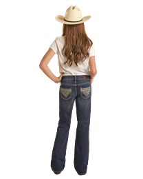Girl's Aztec Embroidered Jeans by Rock & Roll - Henderson's Western Store