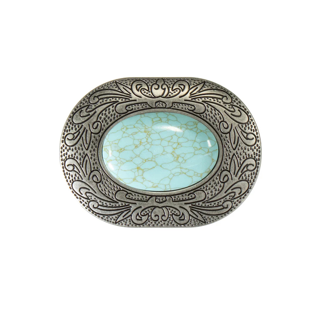 Blazin Roxx Belt Buckle ~ Turquoise Stone - Henderson's Western Store