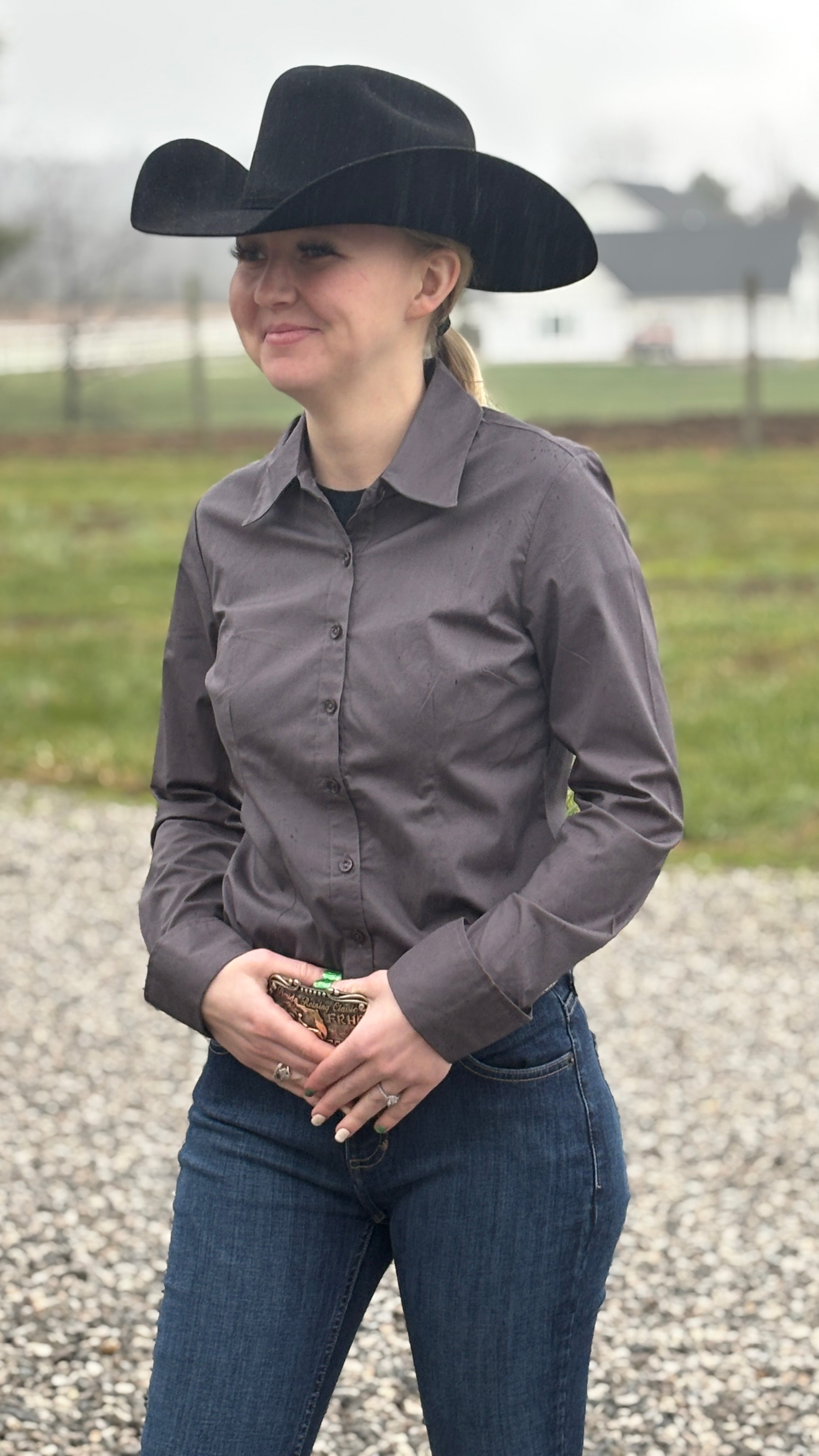 Solid Button Down Shirts ~ Charcoal - Henderson's Western Store