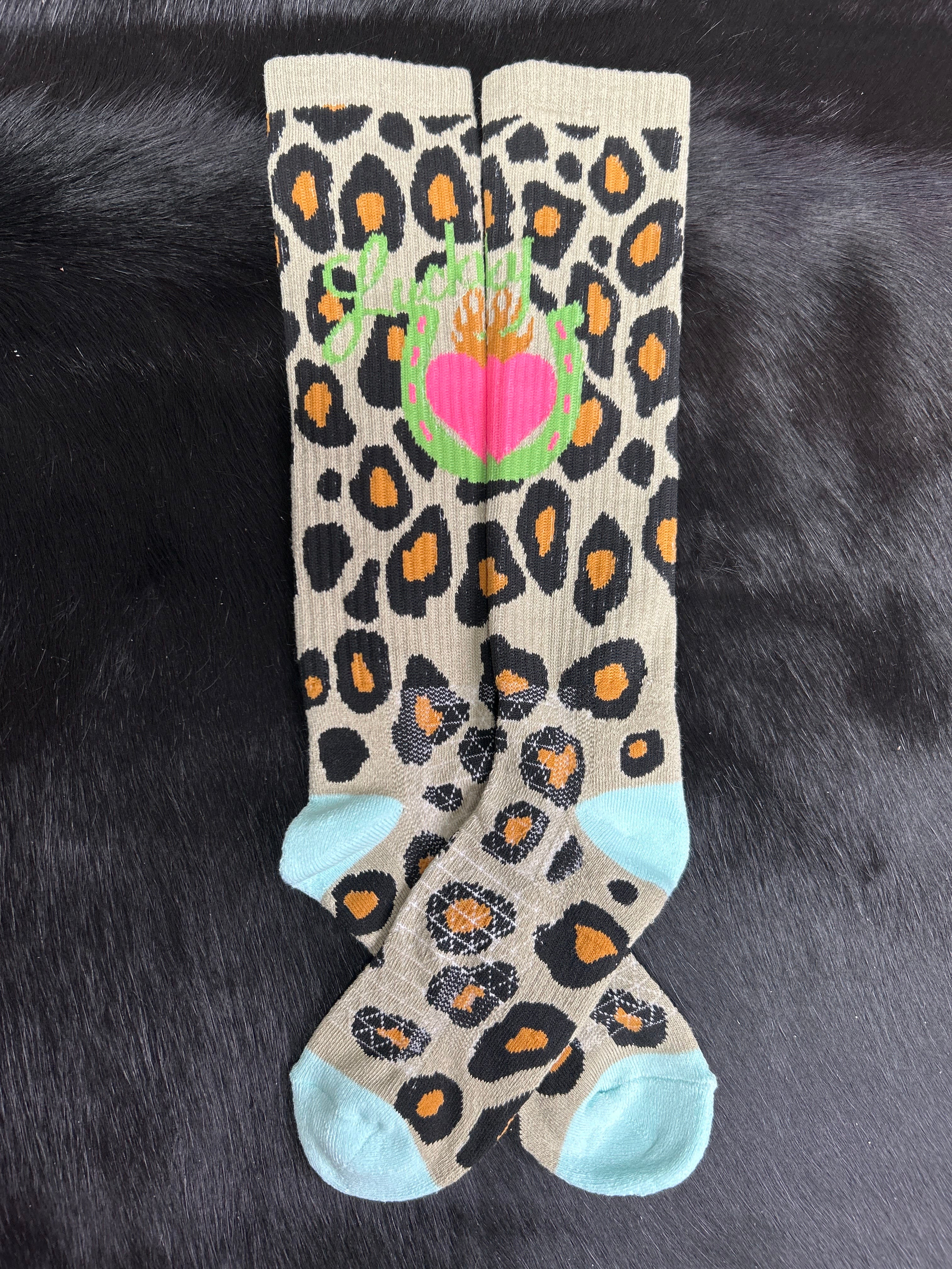 Lucky Chuck Socks ~ Lucky Leopard Diva - Henderson's Western Store