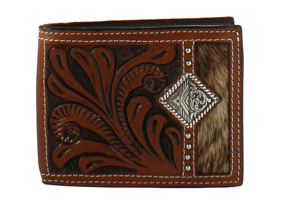 Cow Hair Tooled Bifold Wallet - Henderson's Western Store