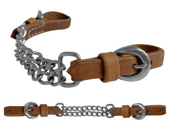 Leather Double Link Curb Chain - Henderson's Western Store