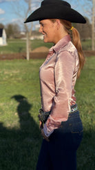 Satin Pullover Button Up by Cowgirl Tuff ~ Pink Champagne - Henderson's Western Store