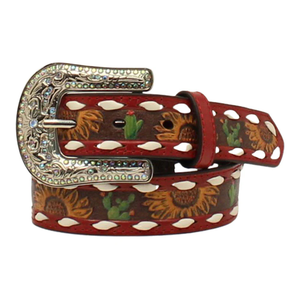 Girl's Angel Ranch Belt ~ Sunflower - Henderson's Western Store