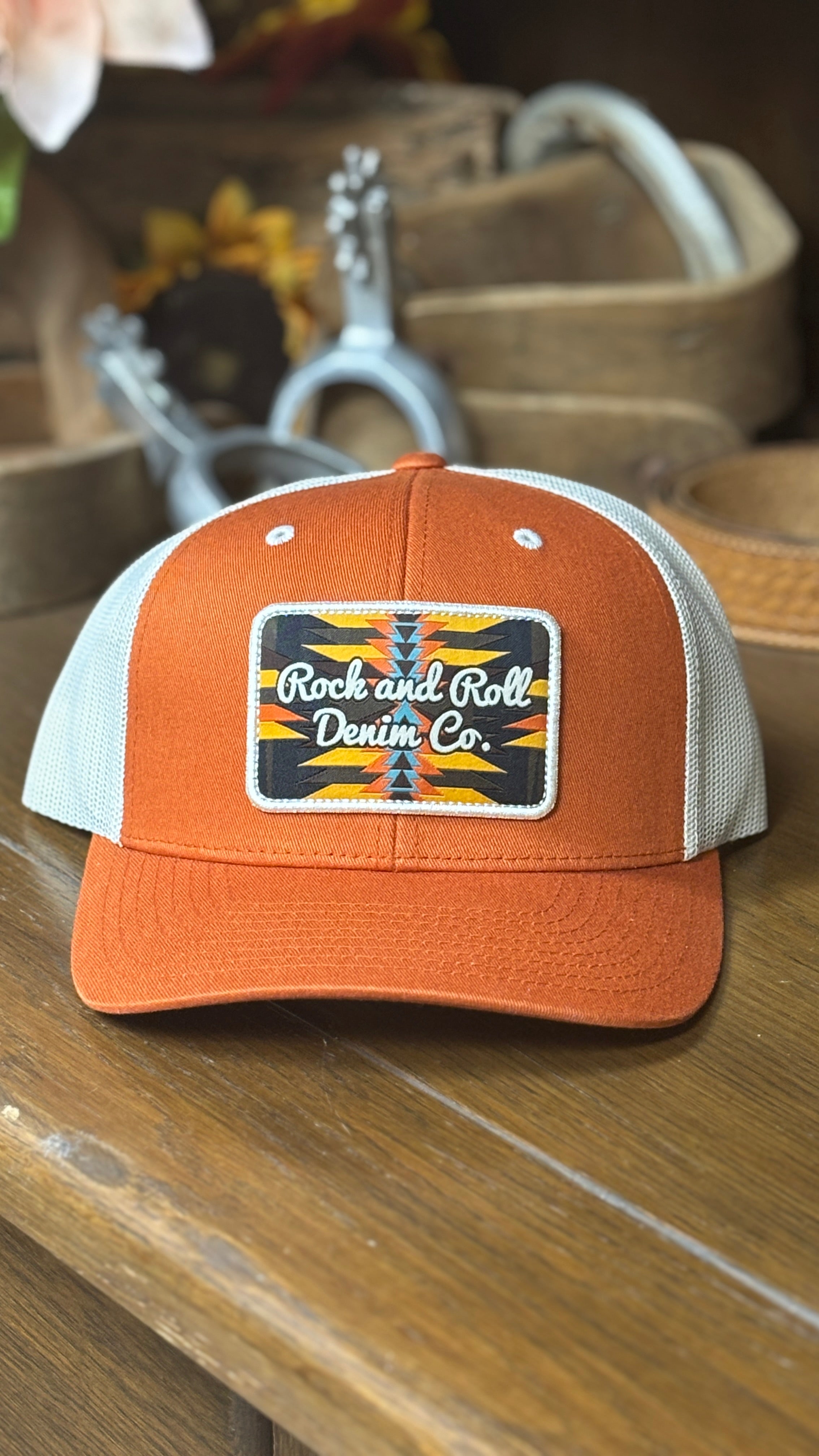 Rock & Roll Trucker Cap ~ Orange - Henderson's Western Store