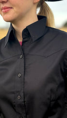Sateen Solid Shirts ~ Black - Henderson's Western Store