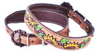 Hand Painted Dog Collar ~ Cactus & Sunflower - Henderson's Western Store