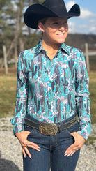 RHC Easy Care Show Shirt ~ Cactus Print - Henderson's Western Store