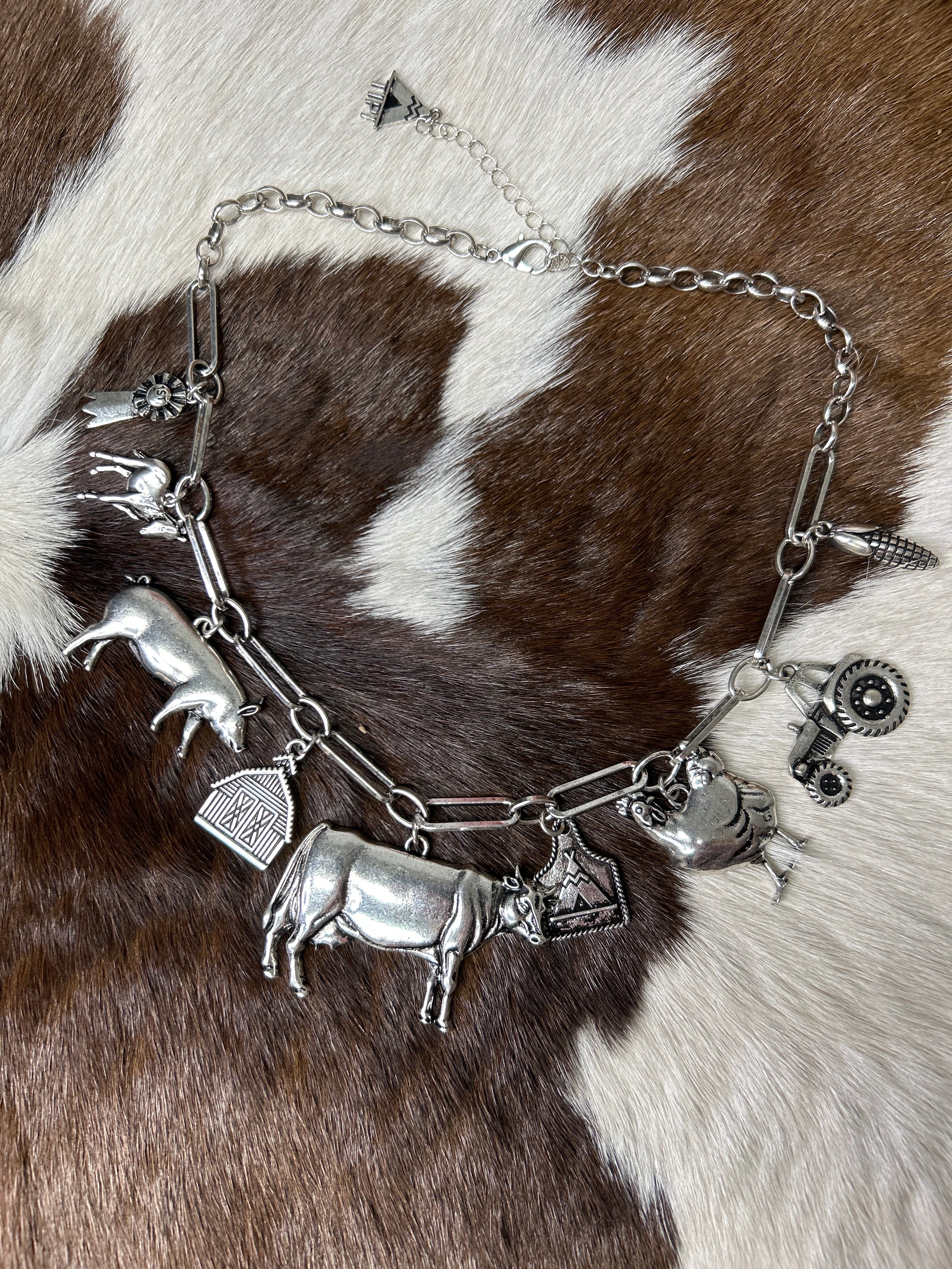 Western Farm Theme Charm Necklace - Henderson's Western Store