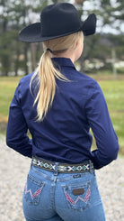 Solid Button Down Shirts ~ Navy - Henderson's Western Store