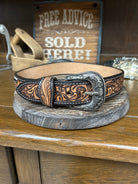 Leather Beaded Inlay Belt~White - Henderson's Western Store