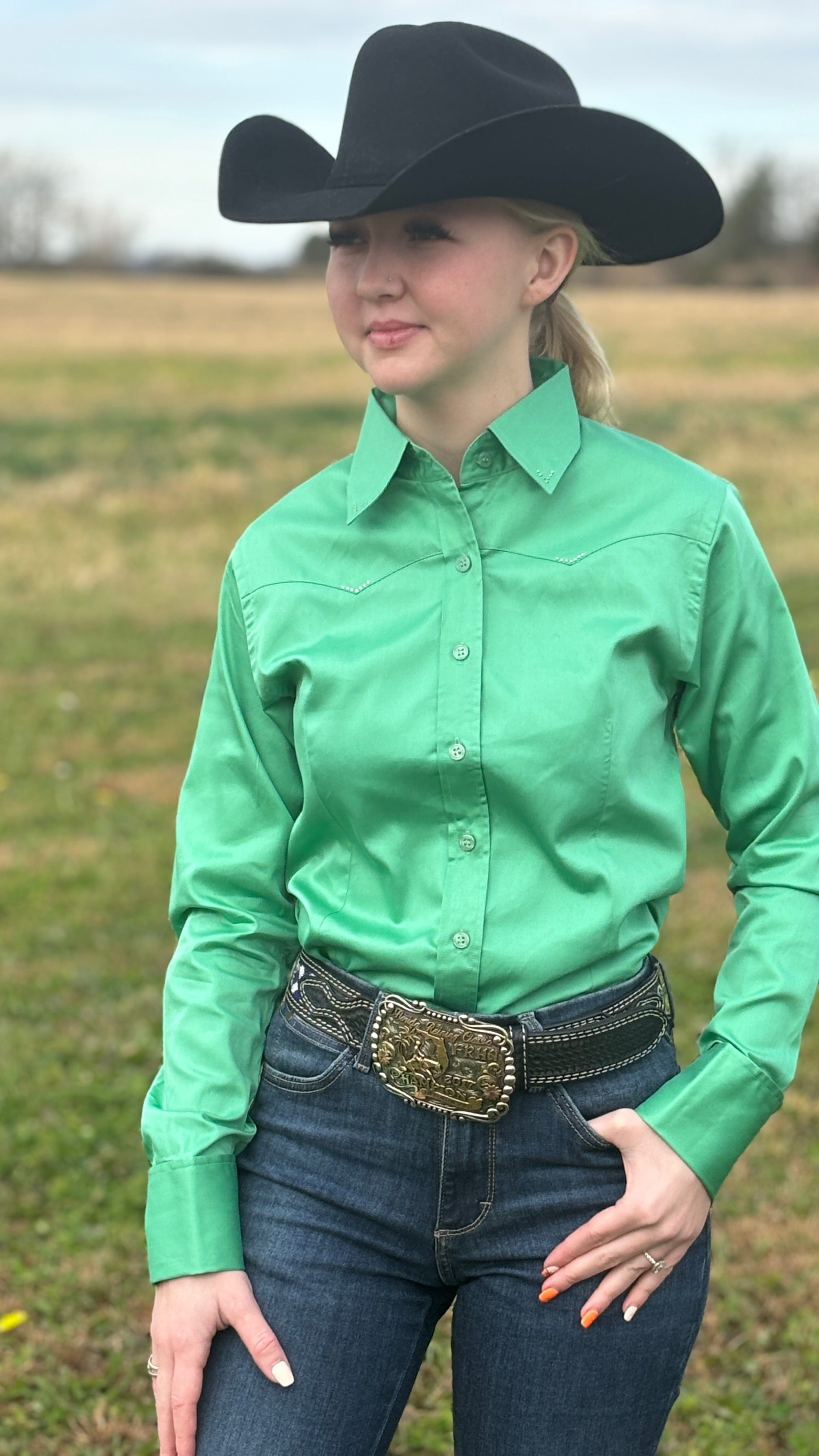 Sateen Solid Shirts ~ Apple Green Small Sateen Solid Shirts ~ Apple Green Small