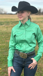 Sateen Solid Shirts ~ Apple Green - Henderson's Western Store