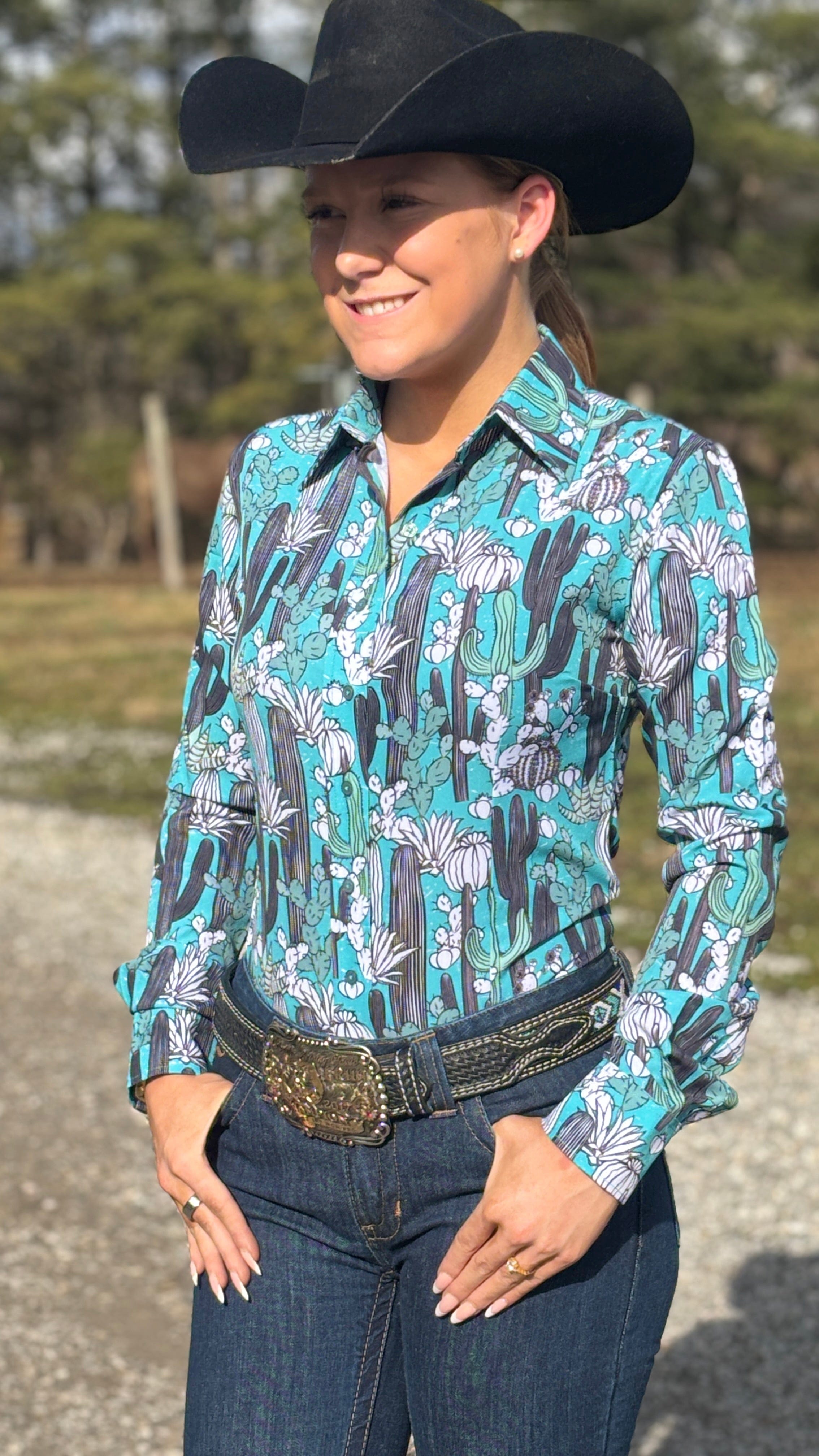 RHC Easy Care Show Shirt ~ Cactus Print - Henderson's Western Store