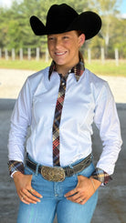 RHC Concealed Zipper Shirt - White W/Black - Henderson's Western Store