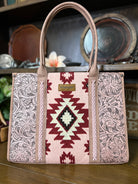 Wrangler Tooled Aztec Large Tote ~ Pink - Henderson's Western Store