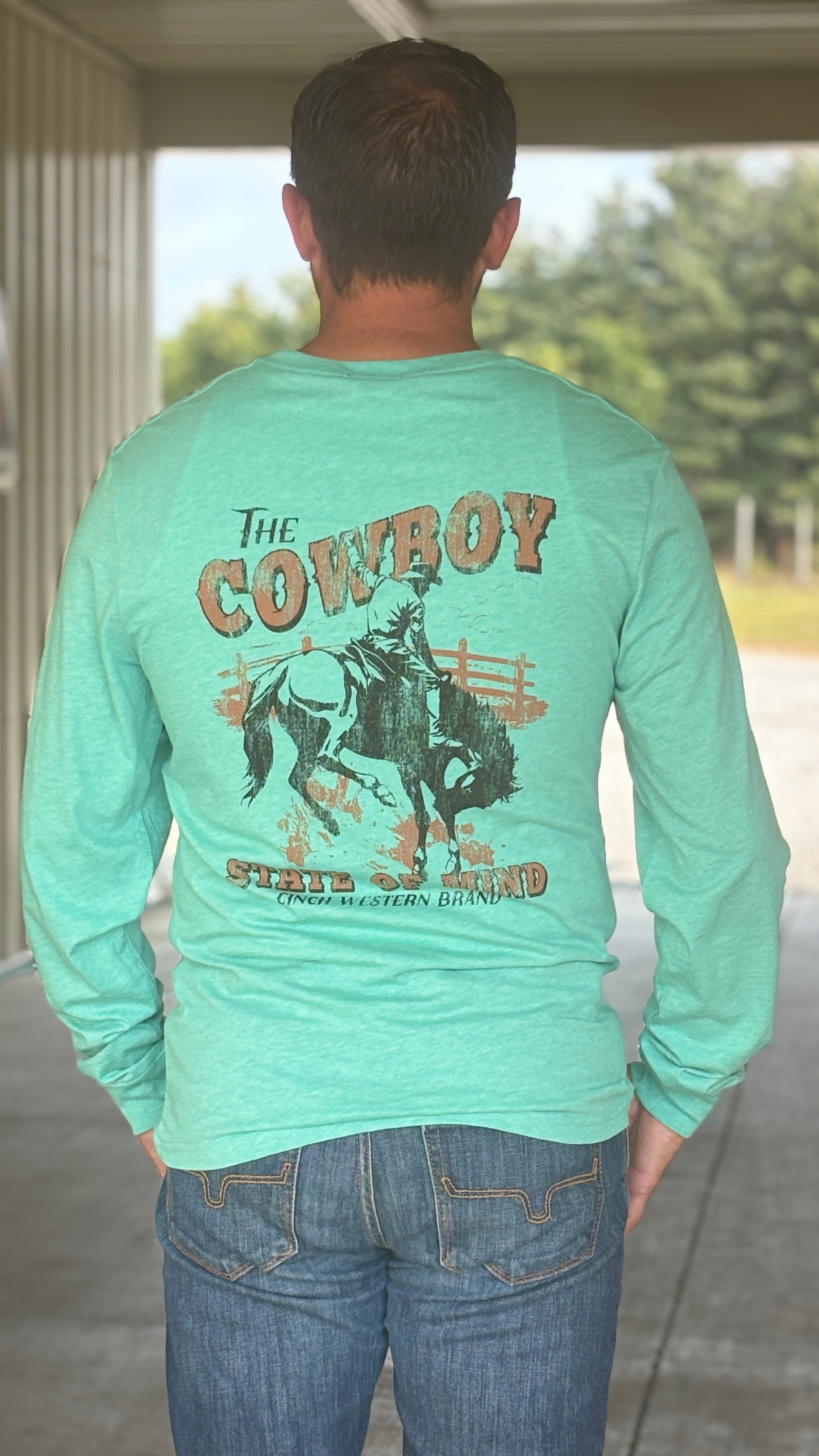 Authentic Cinch Long Sleeve Tee ~ Turquoise - Henderson's Western Store