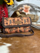 Wrangler Vintage Print Carry Wallet/Crossbody ~ Brown - Henderson's Western Store
