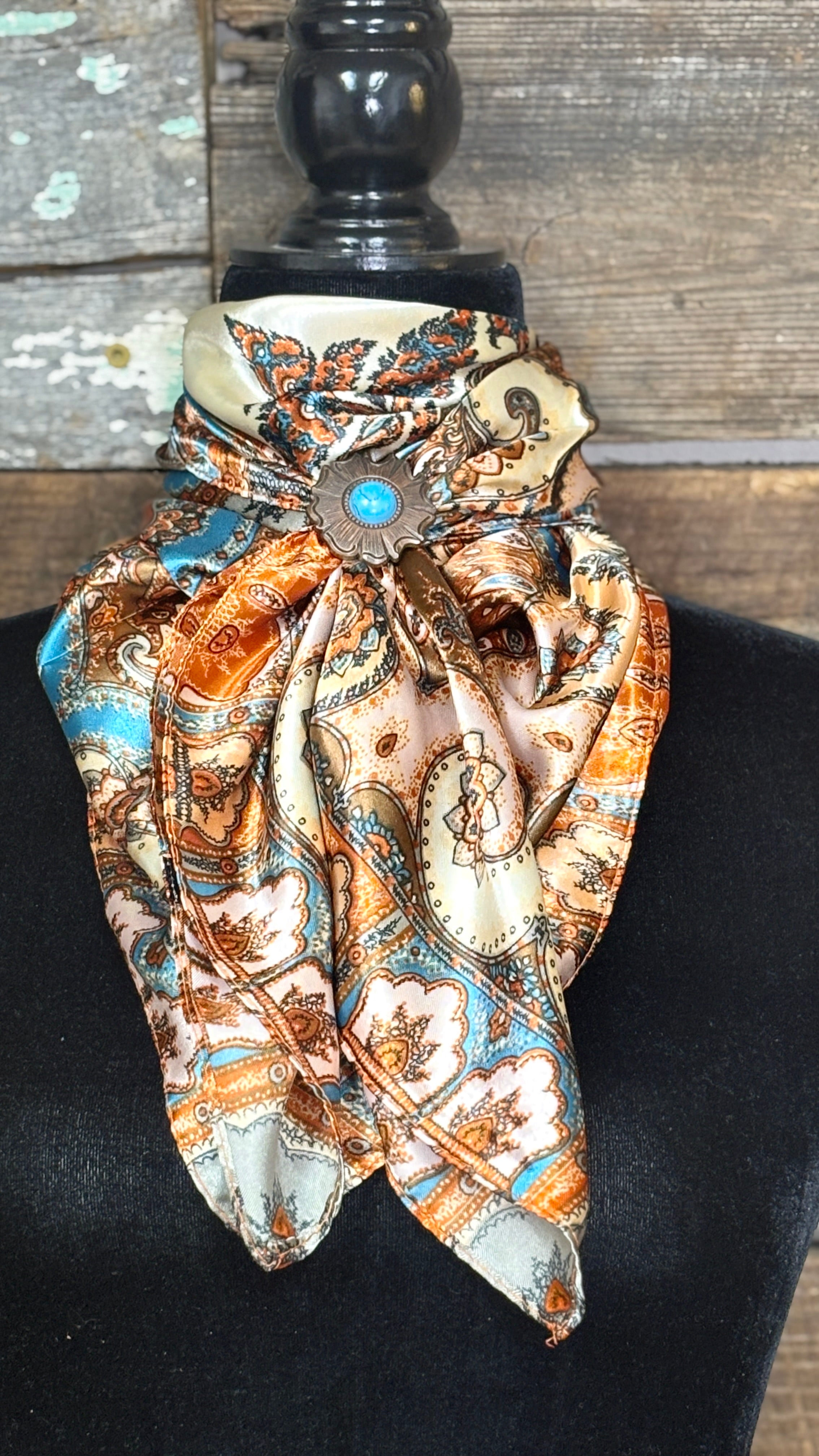 Rodeo Drive Wild Rags/Scarf ~ Cream Paisley - Henderson's Western Store