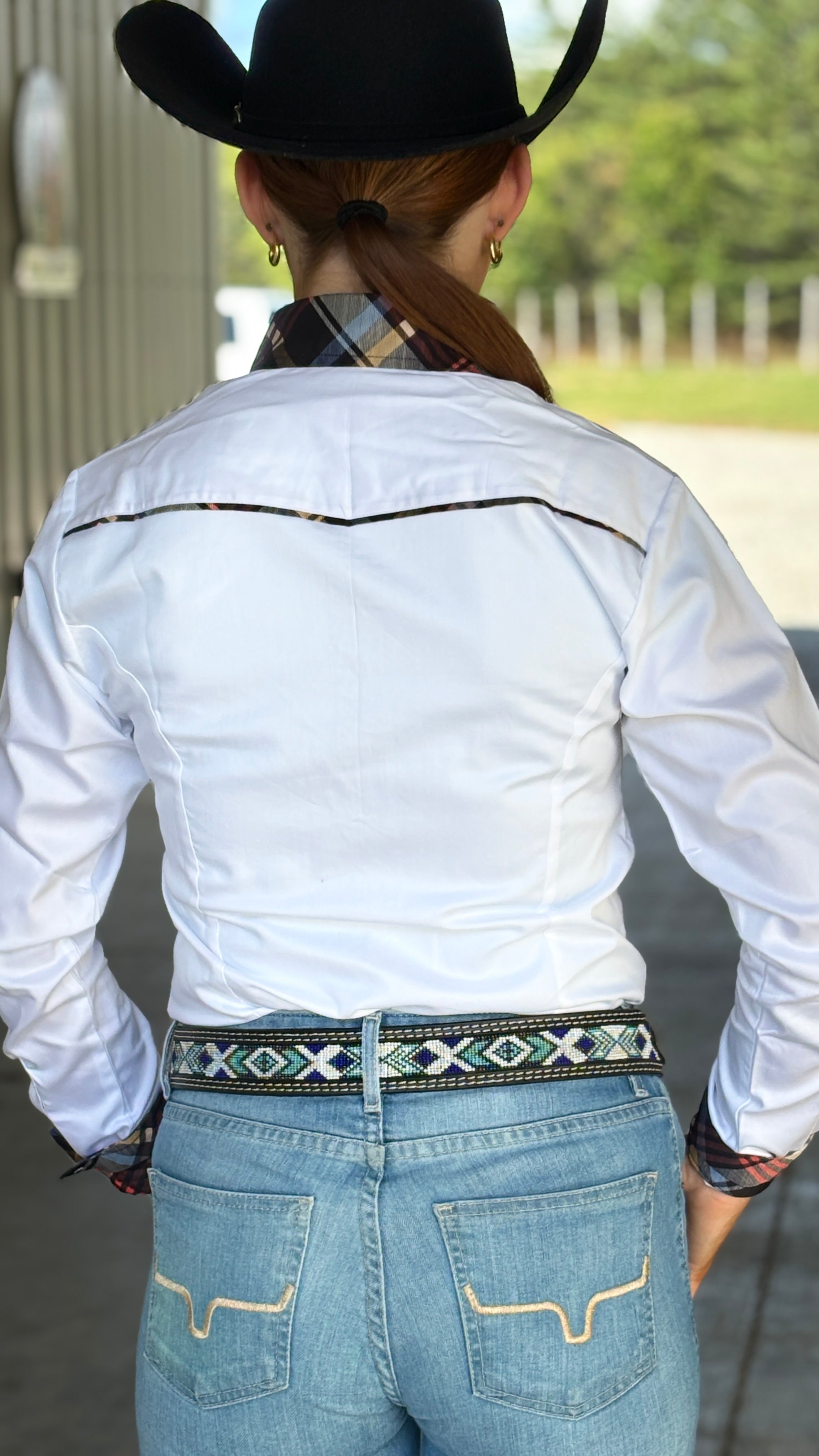RHC Concealed Zipper Shirt - White W/Black - Henderson's Western Store